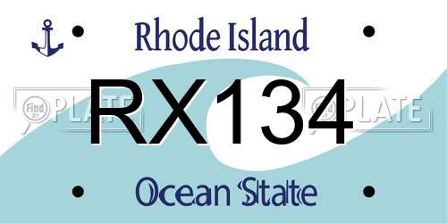 RX134 Rhode Island License Plate