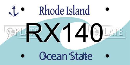 RX140 Rhode Island License Plate
