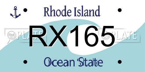 RX165 Rhode Island License Plate