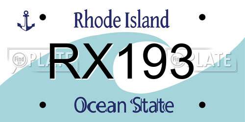 RX193 Rhode Island License Plate