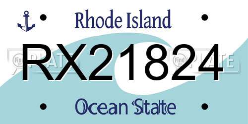RX21824 Rhode Island License Plate