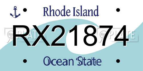 RX21874 Rhode Island License Plate