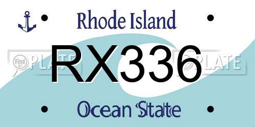 RX336 Rhode Island License Plate