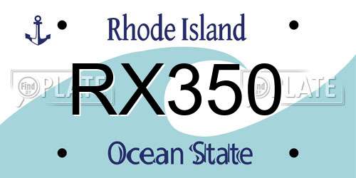 RX350 Rhode Island License Plate