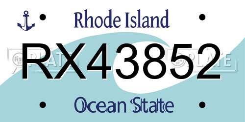 RX43852 Rhode Island License Plate