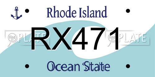 RX471 Rhode Island License Plate