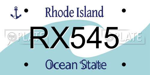 RX545 Rhode Island License Plate