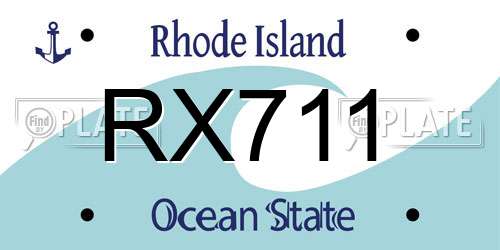 RX711 Rhode Island License Plate