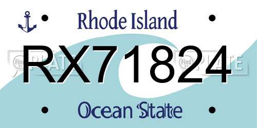 RX71824 Rhode Island License Plate