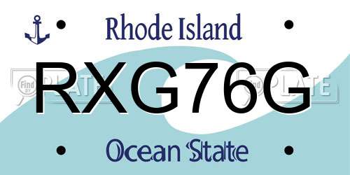 RXG76G Rhode Island License Plate