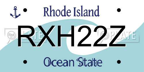RXH22Z Rhode Island License Plate