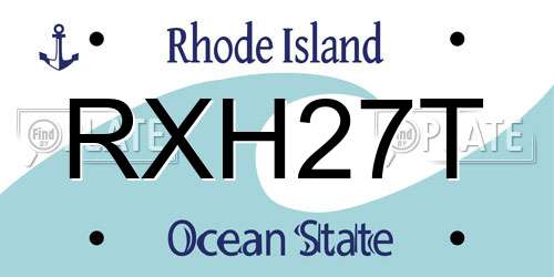 RXH27T Rhode Island License Plate