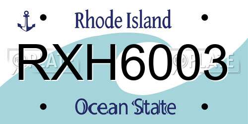 RXH6003 Rhode Island License Plate