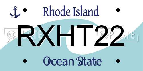 RXHT22 Rhode Island License Plate