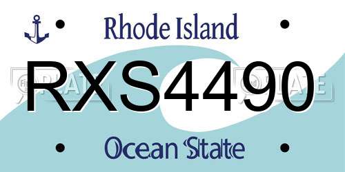 RXS4490 Rhode Island License Plate