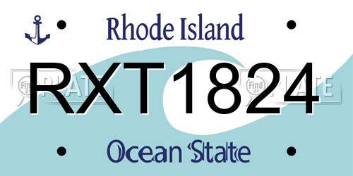 RXT1824 Rhode Island License Plate