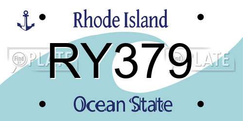 RY379 Rhode Island License Plate
