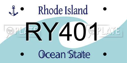 RY401 Rhode Island License Plate