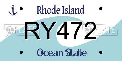 RY472 Rhode Island License Plate