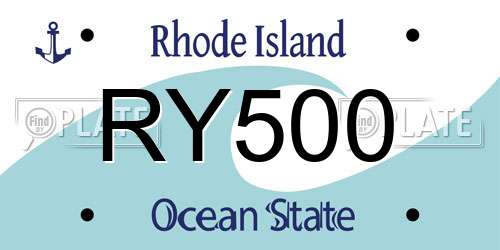 RY500 Rhode Island License Plate