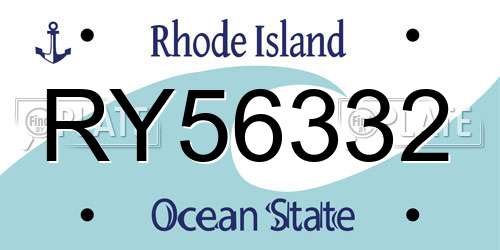 RY56332 Rhode Island License Plate