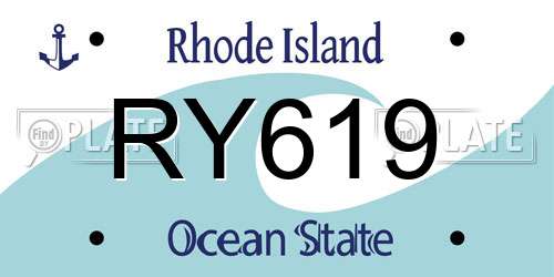 RY619 Rhode Island License Plate