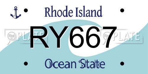 RY667 Rhode Island License Plate