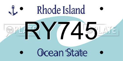 RY745 Rhode Island License Plate