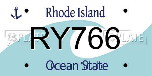 RY766 Rhode Island License Plate