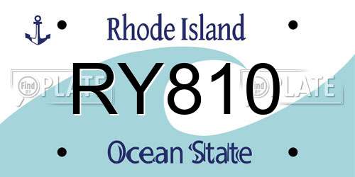 RY810 Rhode Island License Plate