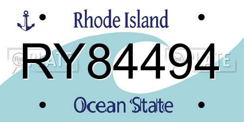 RY84494 Rhode Island License Plate