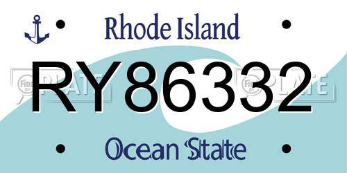 RY86332 Rhode Island License Plate