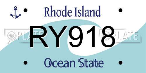 RY918 Rhode Island License Plate
