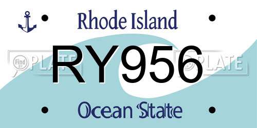 RY956 Rhode Island License Plate