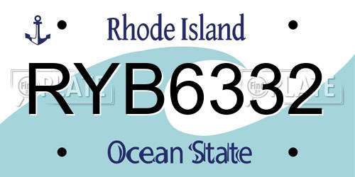 RYB6332 Rhode Island License Plate