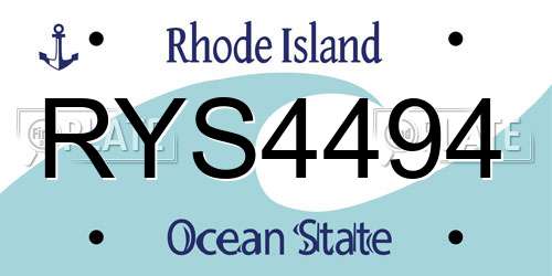 RYS4494 Rhode Island License Plate