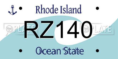 RZ140 Rhode Island License Plate