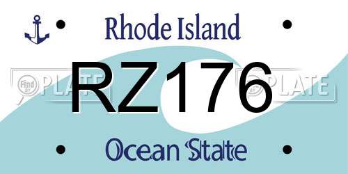 RZ176 Rhode Island License Plate