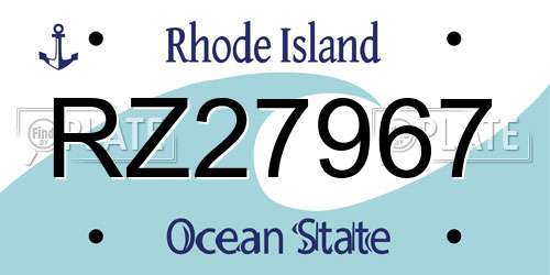 RZ27967 Rhode Island License Plate