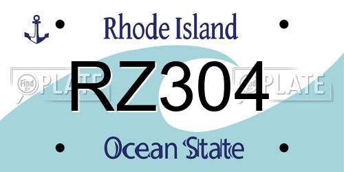 RZ304 Rhode Island License Plate