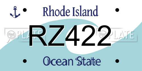 RZ422 Rhode Island License Plate