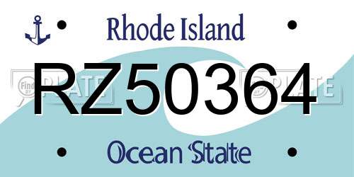 RZ50364 Rhode Island License Plate