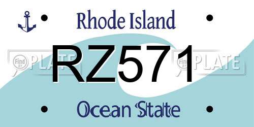 RZ571 Rhode Island License Plate