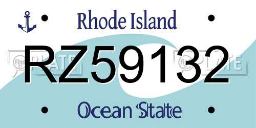 RZ59132 Rhode Island License Plate