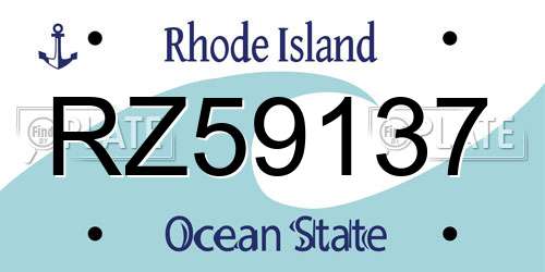 RZ59137 Rhode Island License Plate