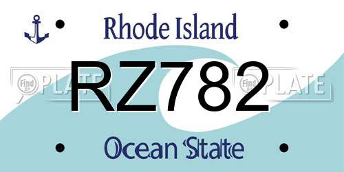RZ782 Rhode Island License Plate