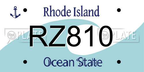 RZ810 Rhode Island License Plate
