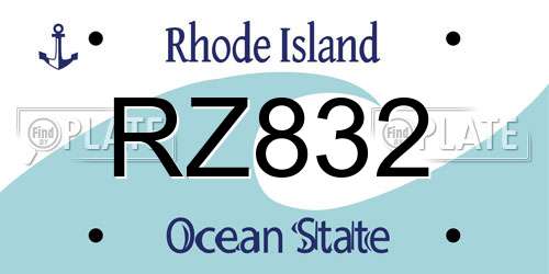 RZ832 Rhode Island License Plate