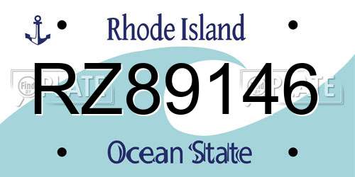 RZ89146 Rhode Island License Plate