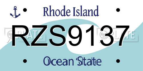 RZS9137 Rhode Island License Plate